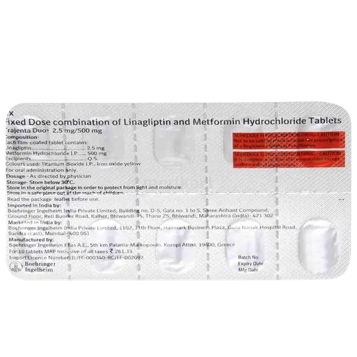 trajenta duo 2.5/500mg tablet 10's